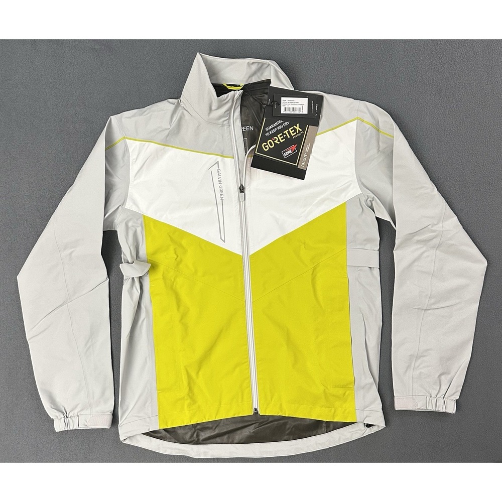 Galvin Green Armstrong Waterproof Jacket Gray White Yellow Men's Size Small